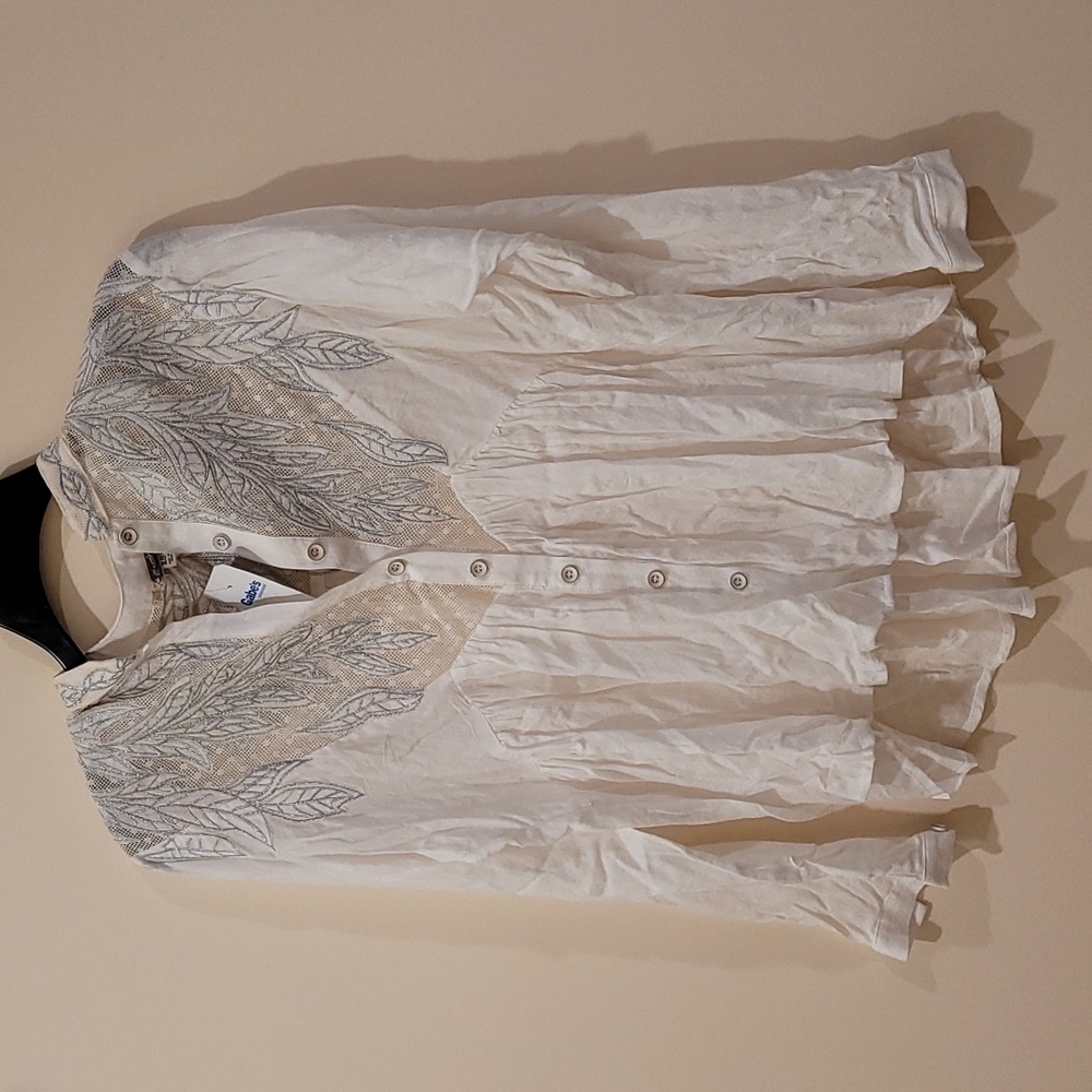Nwt Gimmicks Button Down White Blouse Sz XS